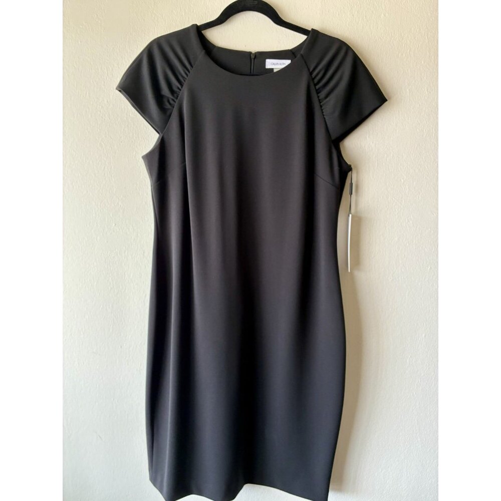 Calvin Klein Women's Black Dress Size 14 CD1C1F2J Sleeveless Zipper Back